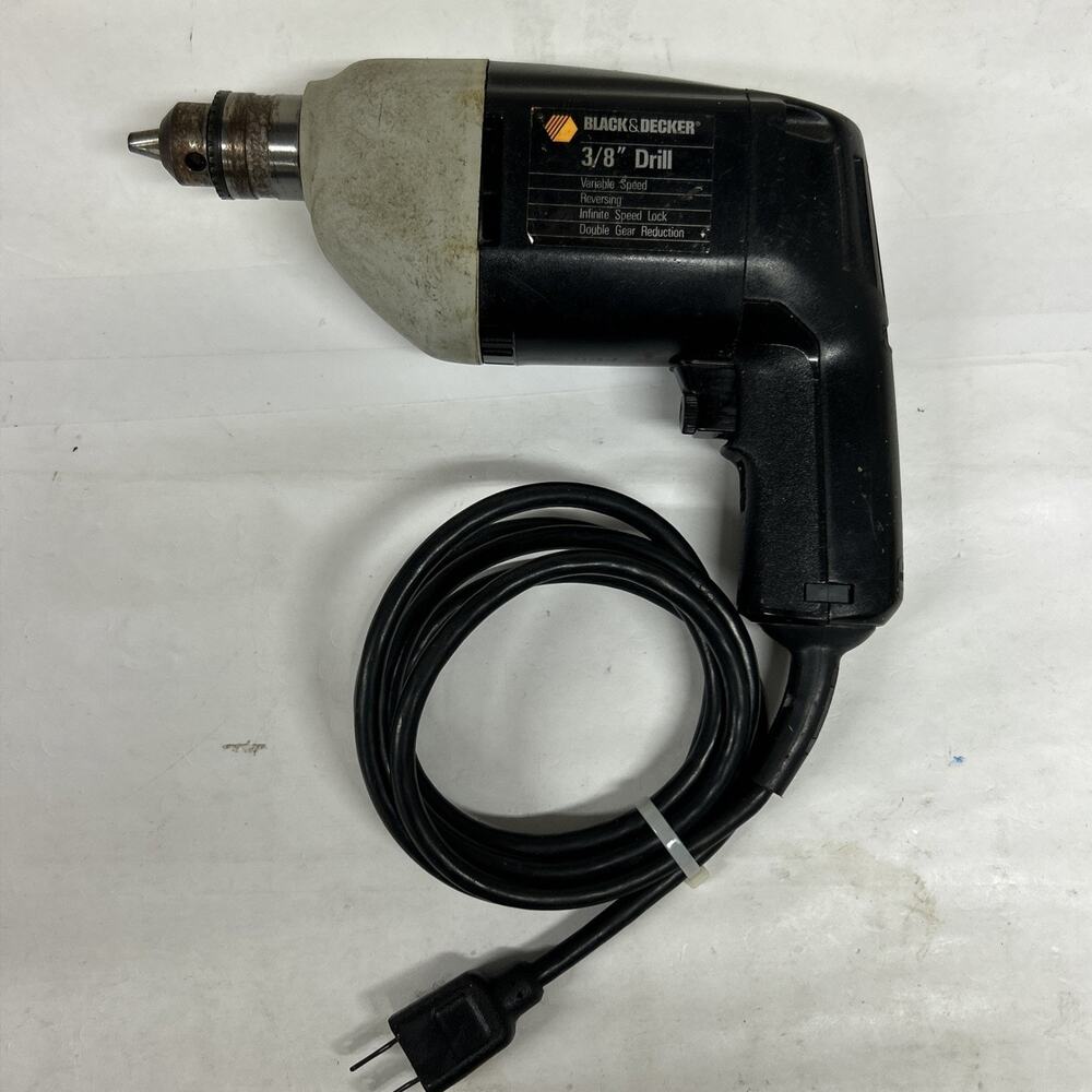 Vintage BLACK & DECKER 7190 Corded Type 1 Drill Black Tested WORKS!!!